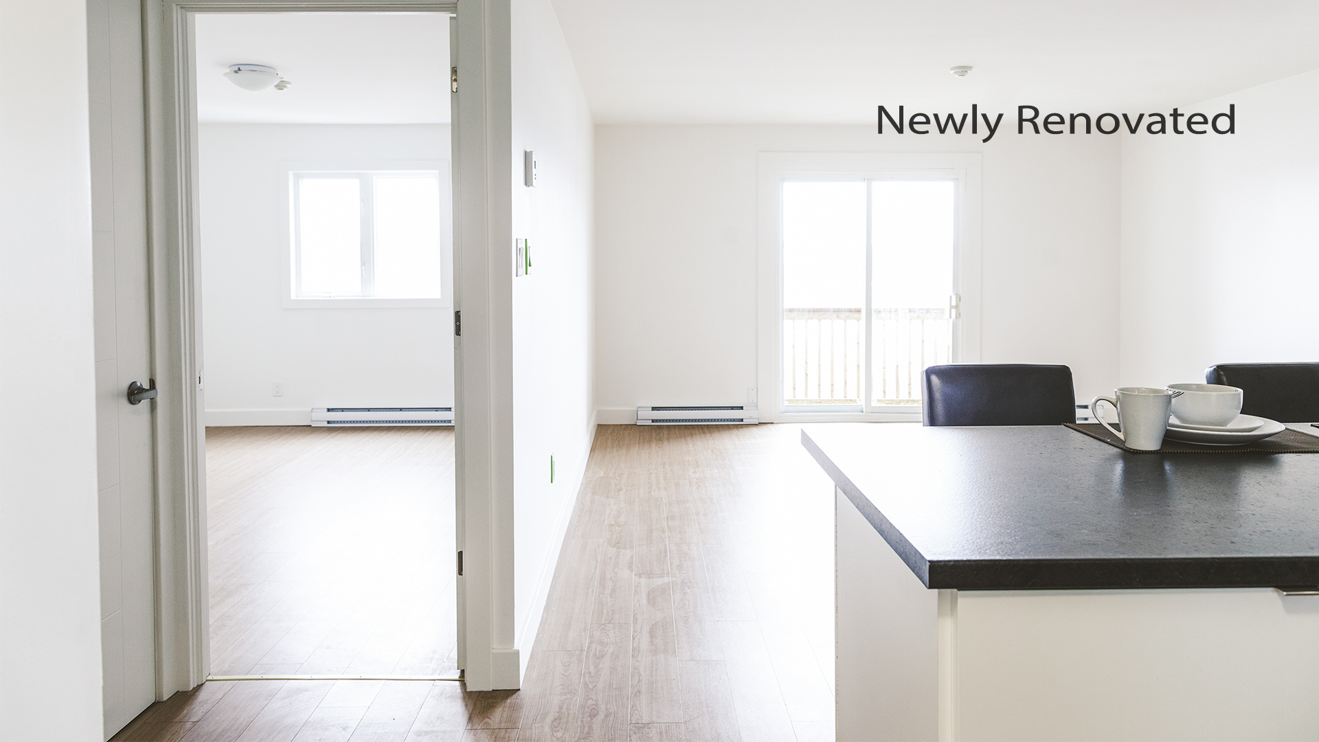 Pleasantview Manor Renovated Kitchen and Living Room Image