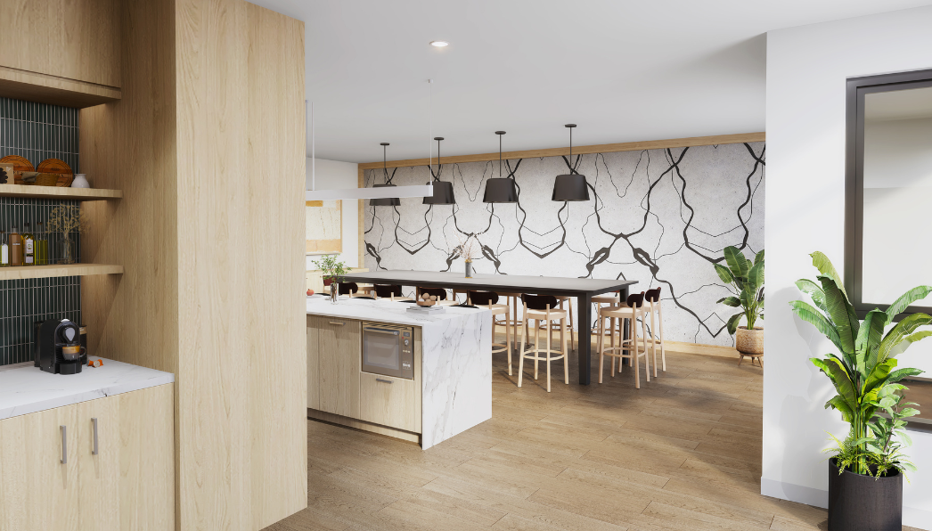 150 Wissler Social Room Rendering