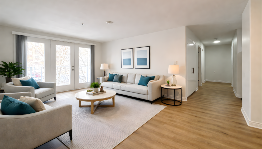 Cambridge Place Living Area Rendering