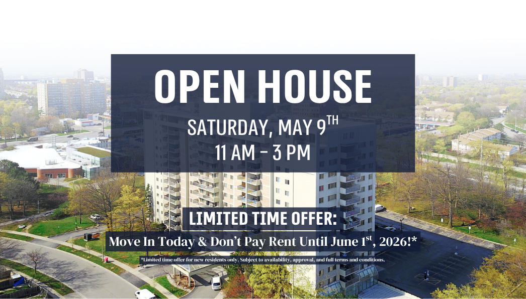 Join us for an OPEN HOUSE on Saturday, May 9th, from 11 AM - 3 PM! + Limited-Time Offer: Move In Today & Don't Pay Rent Until June 1st, 2026!*