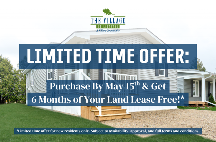 **Limited-Time Offer: Purchase By May 15th & Get 6 Months of Your Land Lease Free!**
