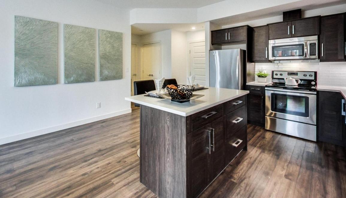 Link Apartments at Ellerslie Kitchen and Living Room Image