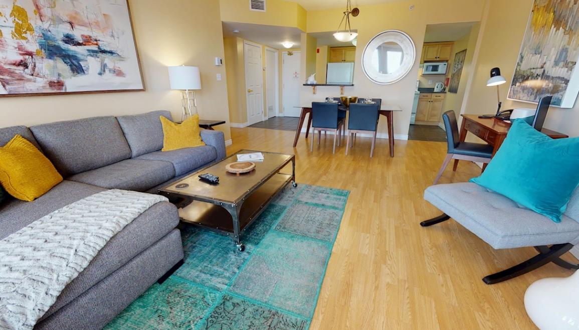 Assomption Boulevard Kitchen & Living Room