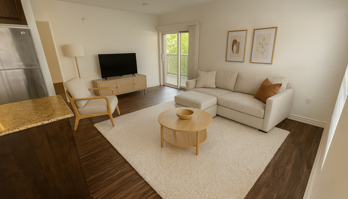 180 Mill Living Room Rendering