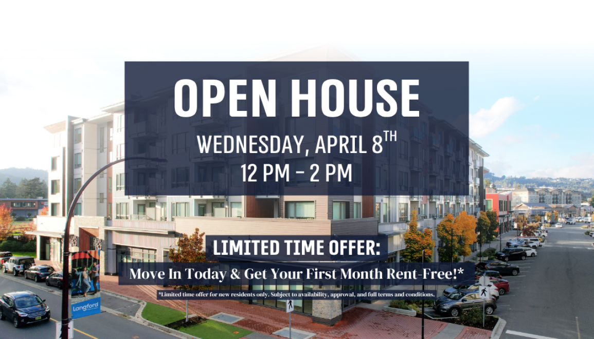 Join us for an OPEN HOUSE on Wednesday, April 8th, from 12 PM - 2 PM! + Limited-Time Offer: Move In Today & Get Your First Month Rent-Free!*