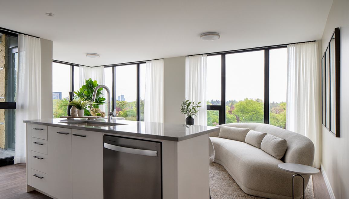 Carrick Kitchen Island & Living Room