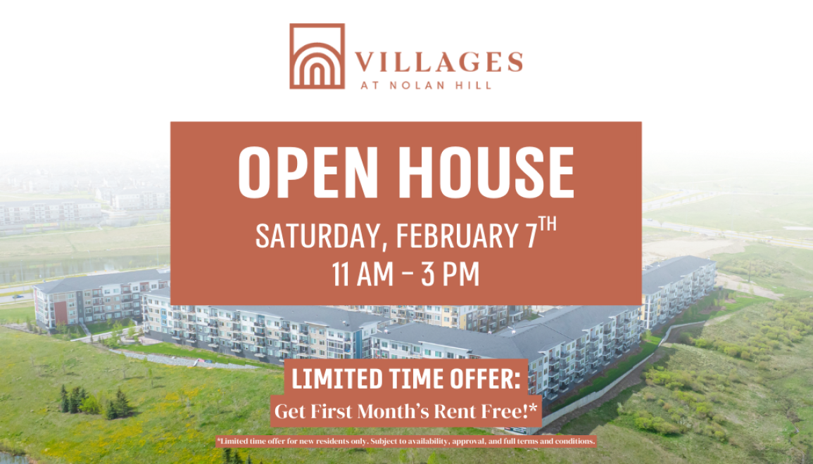 OPEN HOUSE on February 7, from 11 AM - 3 PM! PROMO: Get First Month’s Rent Free!