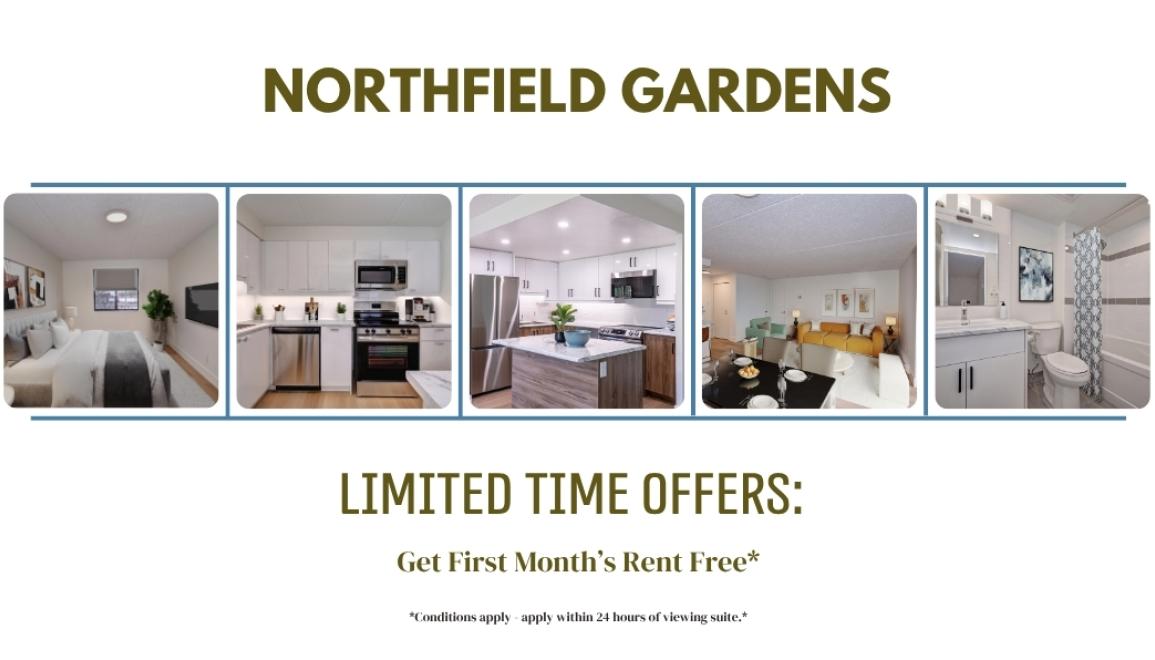 *Get First Month's Rent Free! Conditions Apply**