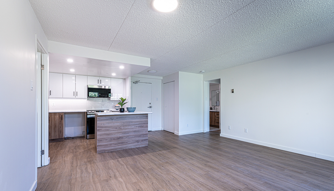 Northfield Gardens Renovated Living Room & Kitchen