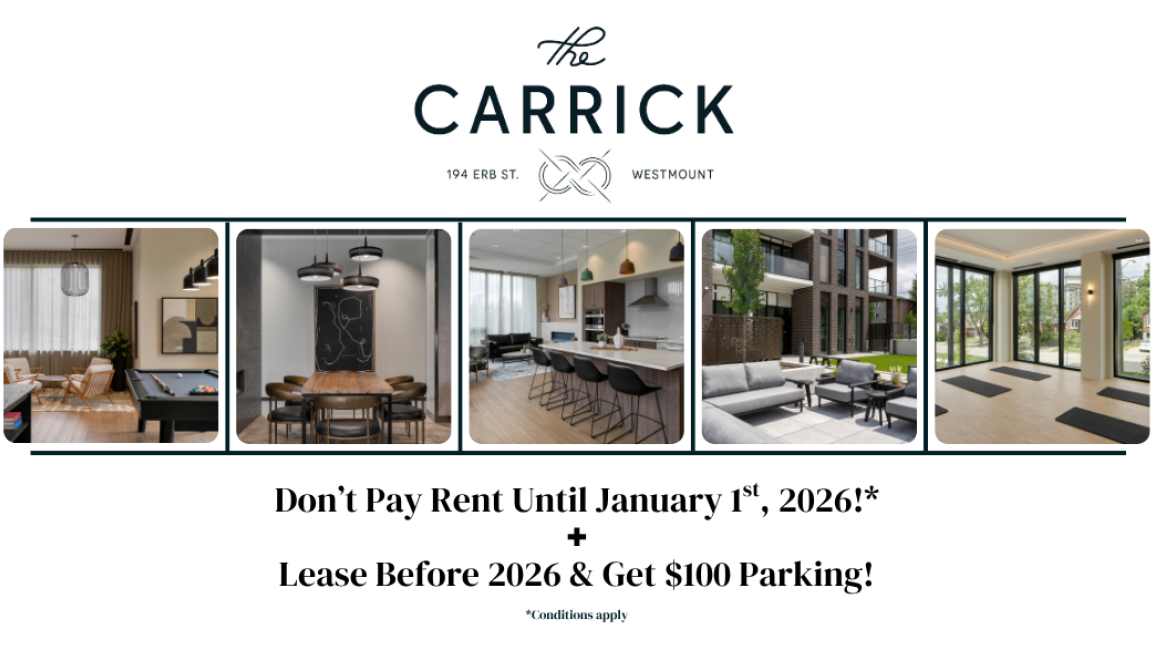 Limited-Time Offer: Move In Today & Don't Pay Rent Until January 1st, 2026! + $100 Indoor Parking if You Sign a Lease Before 2026!
